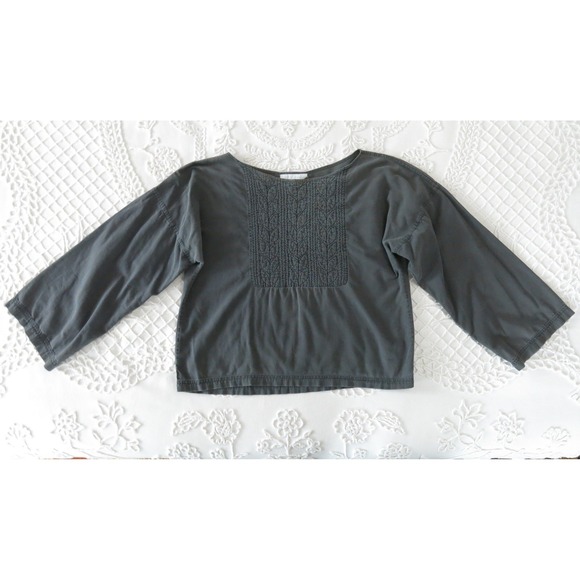 Tibetan Traders Tops - Vintage Tibetan Trader Nepal Embroidered Quilted Boxy Crop Blouse Cotton 90s